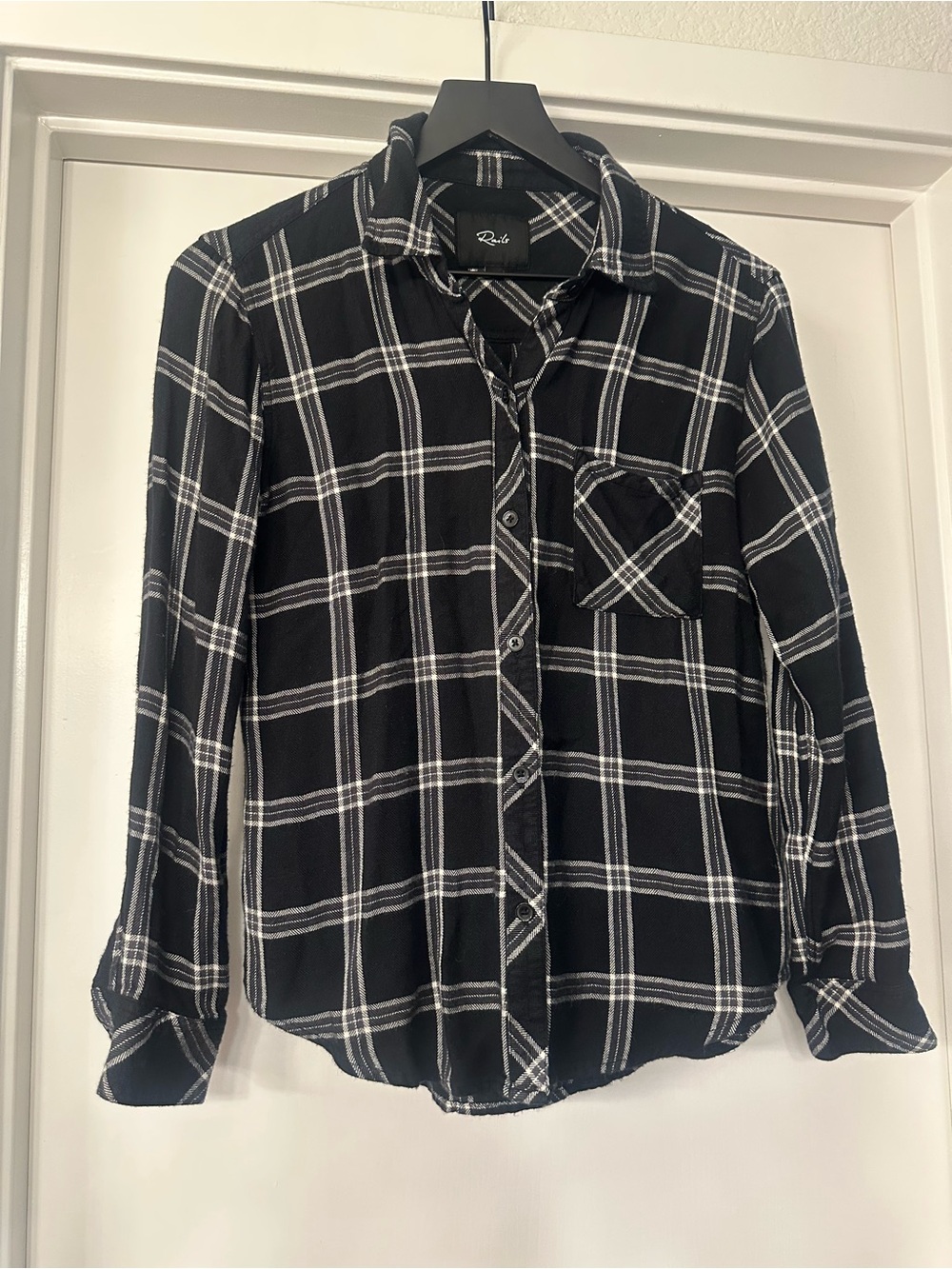 Rails Black and White Plaid Button-Down Shirt